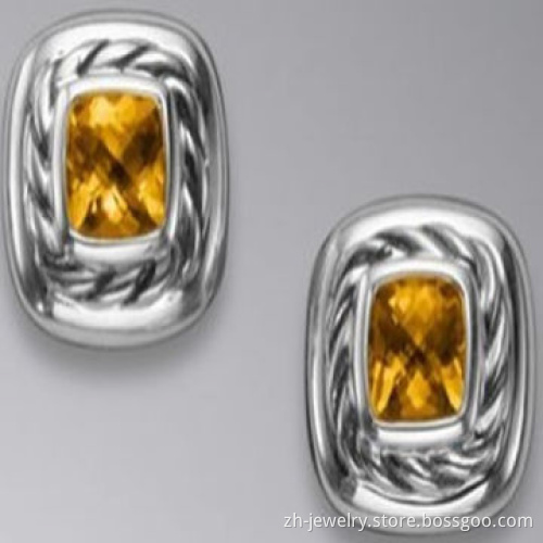 Chandelier Earrings, Material is Sterling Silver Inlay Rhinestone